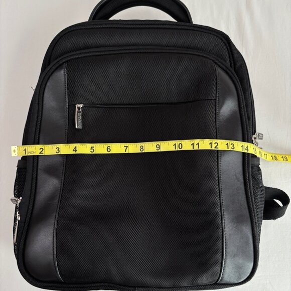 Kenneth Cole Reaction Backpack Laptop Canvas Slim Black Bag - Picture 12 of 14